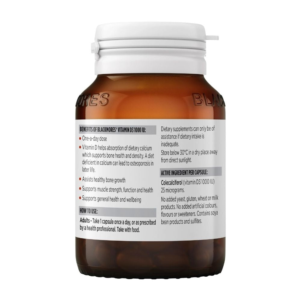 Blackmores Vitamin D3 1000 IU 130 Capsules