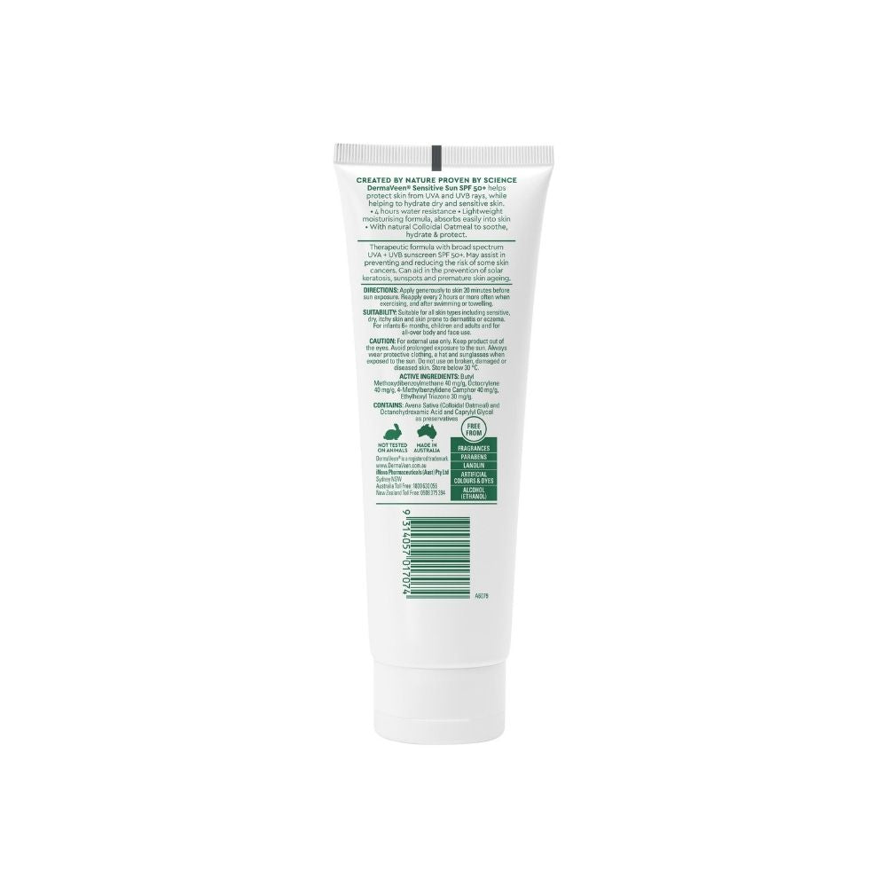 Dermaveen Sensitive Sun SPF50+ Moisturising UVB + UVA Sunscreen 100g