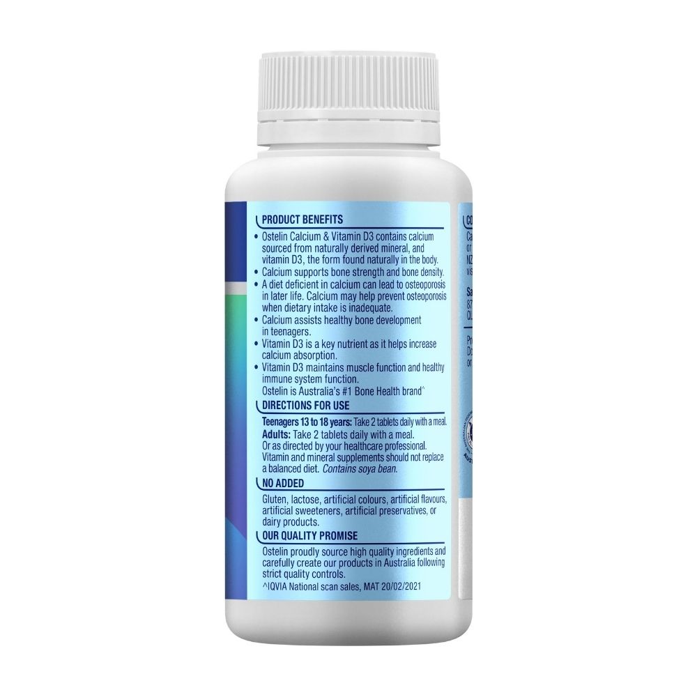Ostelin Calcium & Vitamin D3 Tablets – Bones + Immunity | 130 Pack