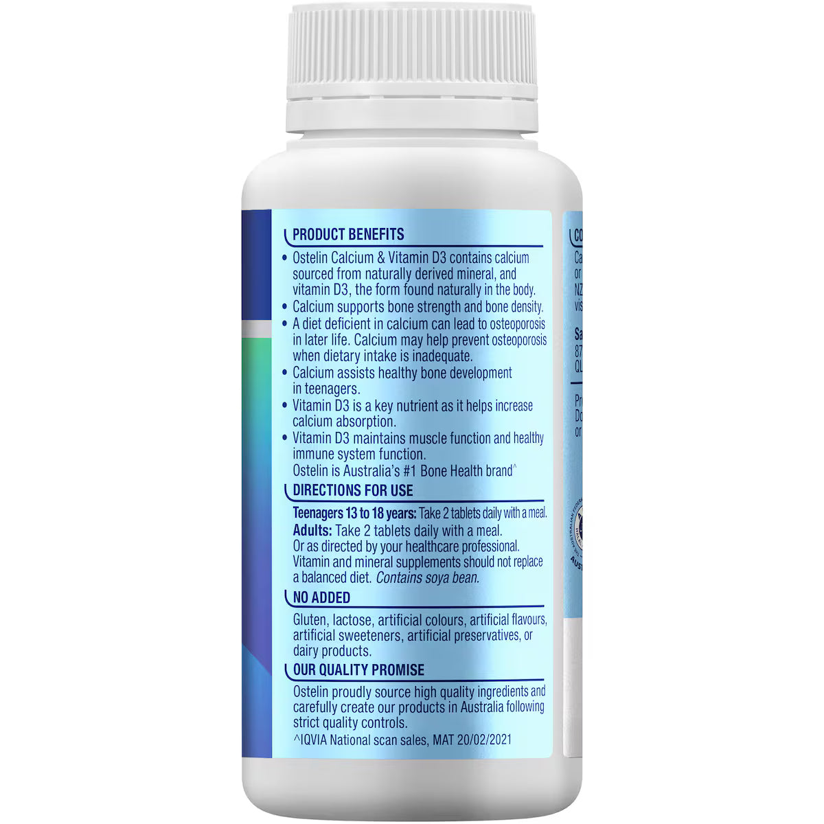 Ostelin Calcium & Vitamin D3 Tablets – Bones + Immunity | 130 Pack