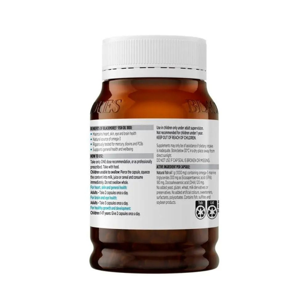 Blackmores Fish Oil 1000mg Omega-3 Capsules 200 Capsules