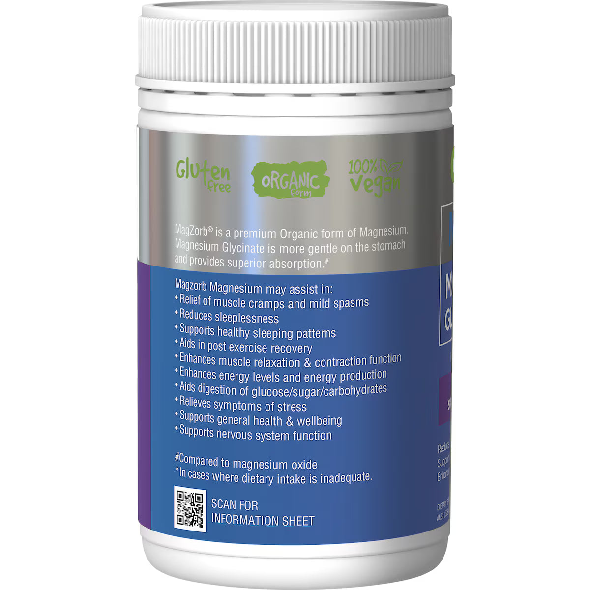 Vitaceuticals Magzorb Magnesium Glycinate Tablets 500mg 100 tablets