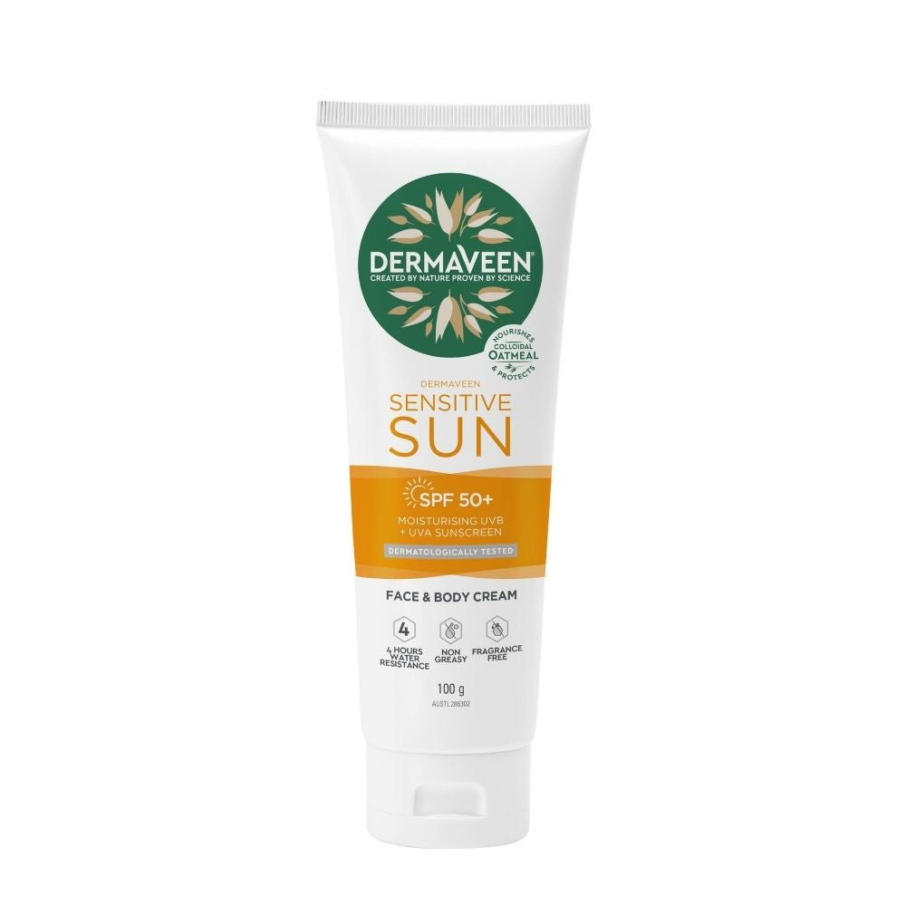 Dermaveen Sensitive Sun SPF50+ Moisturising UVB + UVA Sunscreen 100g
